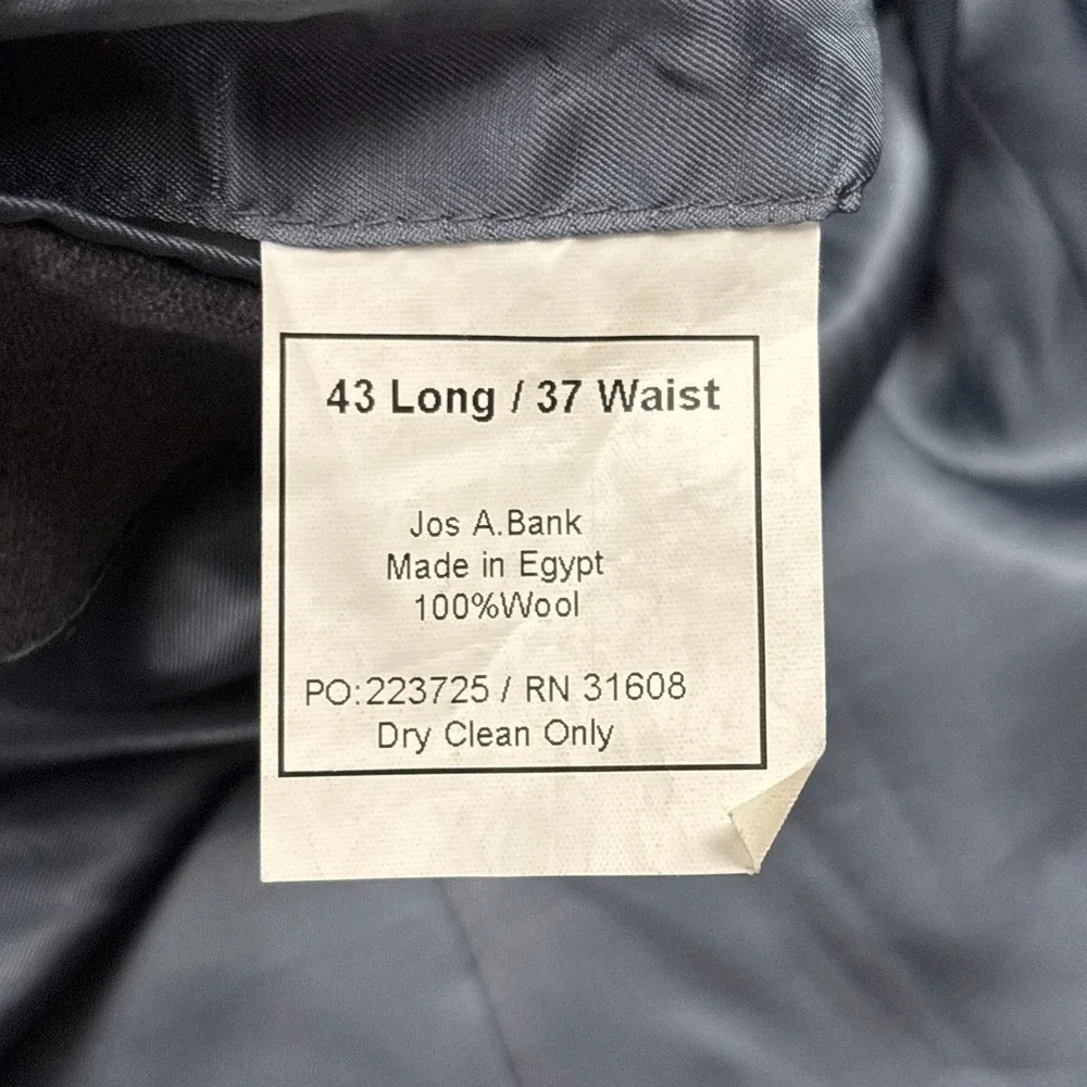 Jos A Bank Signature Collection Grey Wool Glen Check Blazer Sport Coat 43 Long